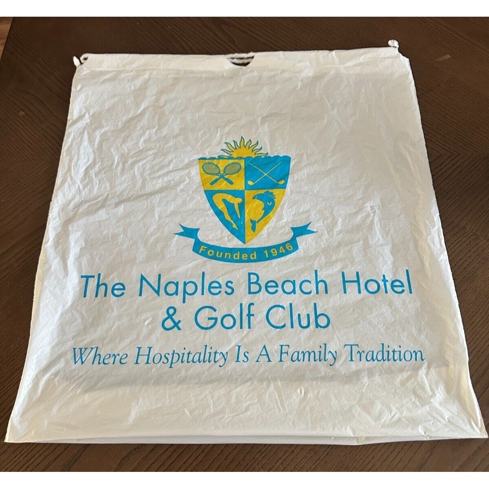 Vintage Naples FL Beach Hotel & Golf Club Plastic Shopping Bag *Torn Down Hotel*